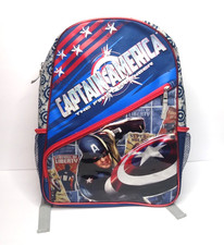 Marvel Avengers First Avenger Captain America Red White Blue Shield Backpack NEW
