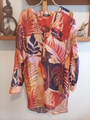 Longbluse von Galeries Lafayette in Gr. S/M, Kurzkleid, bunt gemustert, Baumwoll