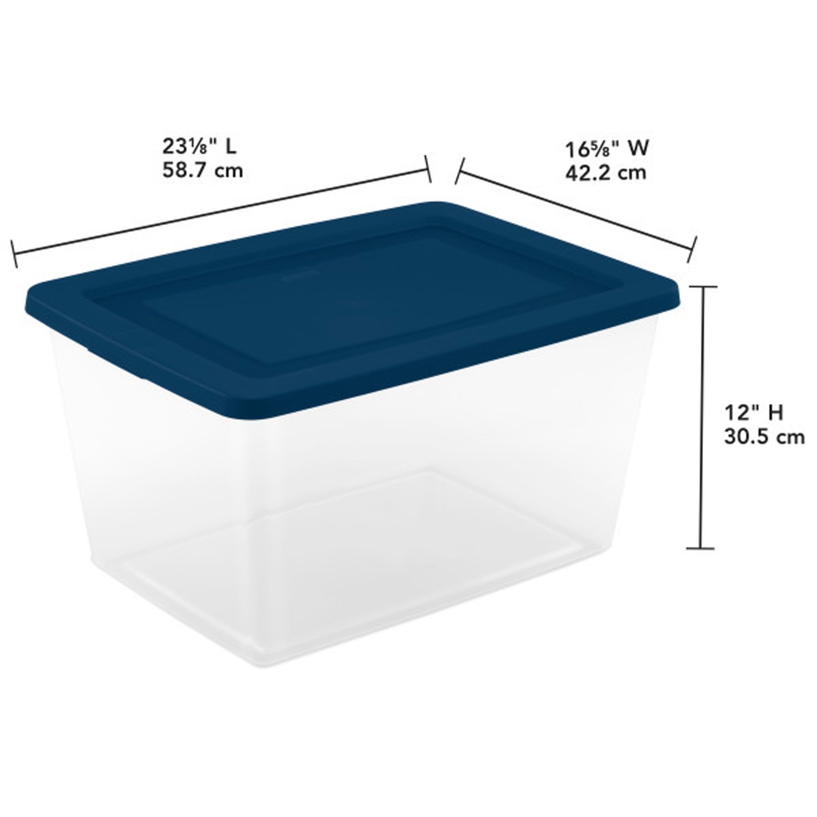 Sterilite 58Qt Storage Boxes, Clear Plastic Containers with Lid