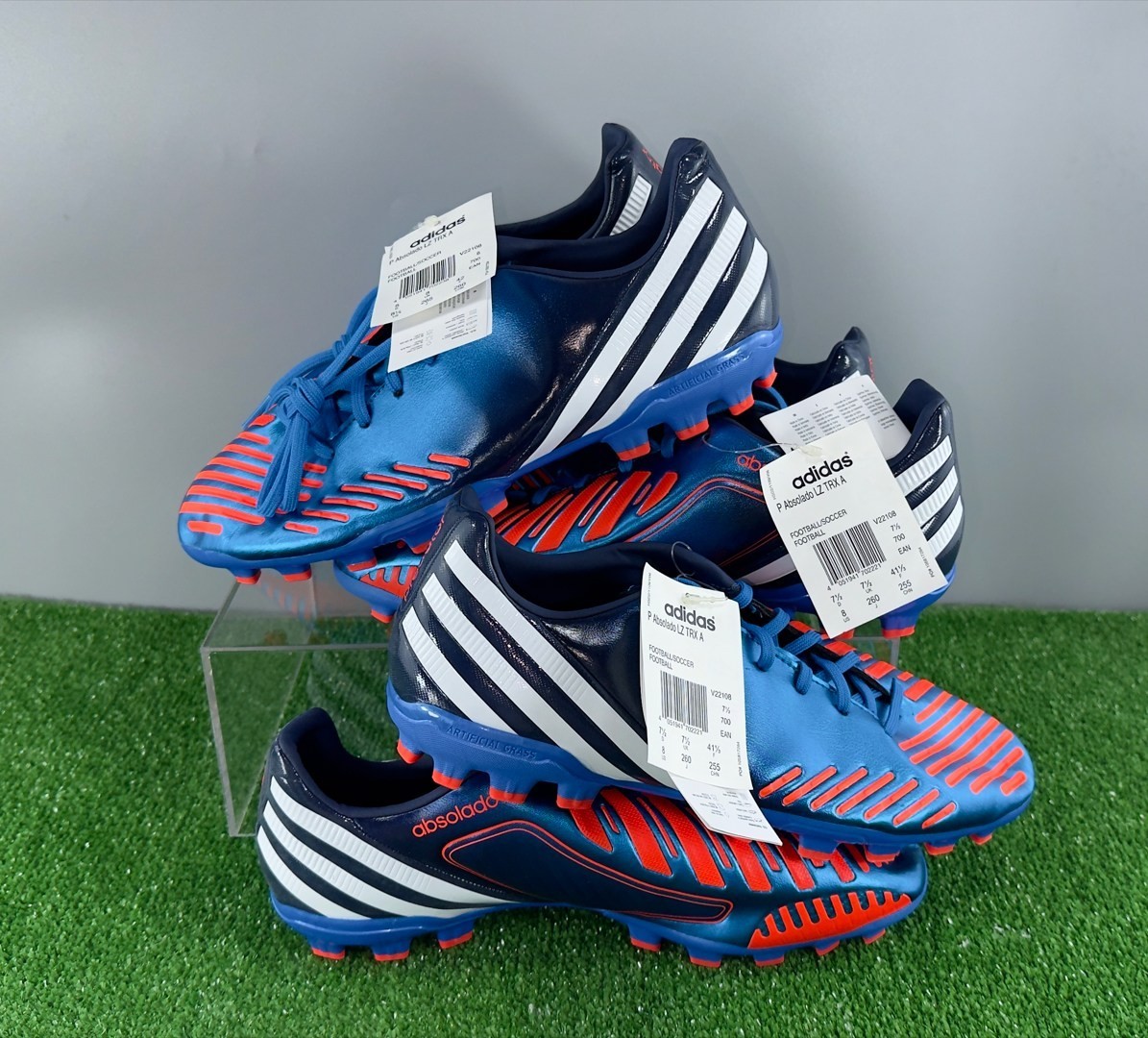 Adidas Predator Absolado LZ AG V22108 US9|8.5|8 Blue boots Cleats