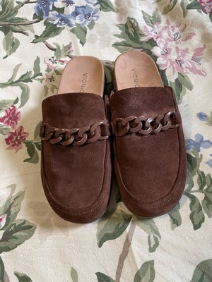 Vionic Georgie Mule Brown Suede Women's 10 comfort elegant