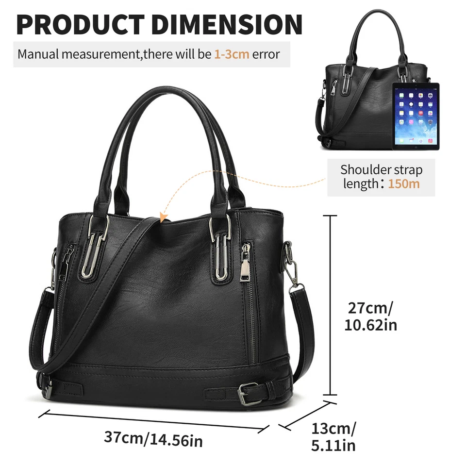 Damen Handtasche Leder Schultertasche Damentasche Crossbody Bag Umhängetasche - Bild 2 von 4