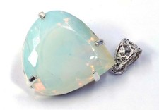 108 Ct Natural White Opal Pear Shape 925 Solid Silver Pendant Free Chain 6YGS
