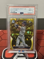 2023 Bowman Draft Sapphire Max Clark Yellow Refractor /75 Gem Mint 10