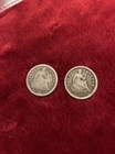 Lot Of 2 1853 1854 Philadelphia Arrows Liberty Seated Silver Half Dime