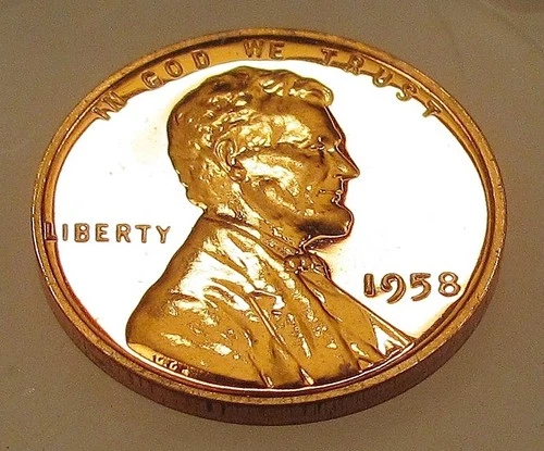 1958  Proof  Lincoln Wheat Cent Blazing Red Beauty #309 ~ 10