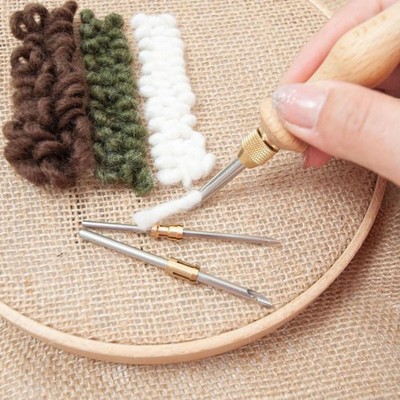 Punch Needle Set Punch Needle für Garn Holzgriff für Garn 5 mm, 2,5 mm