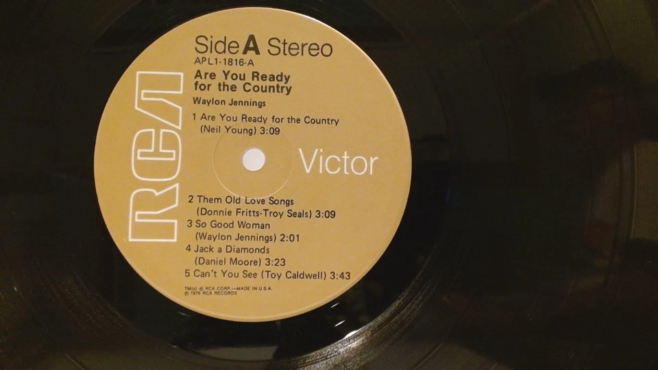 Waylon Jennings Are You Ready for The Country 1976  RCA AYL1-3663 Original VG++ - Image 4 of 4