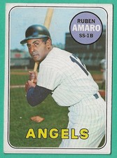 VINTAGE 1969 TOPPS BASEBALL CARD # 598 RUBEN AMARO CALIFORNIA ANGELS EX-NMNT