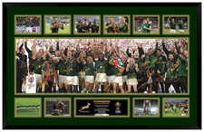 SPRINGBOKS SOUTH AFRICA 2023 RWC CHAMPIONS SIGNED LTD ED FRAMED MEMORABILIA