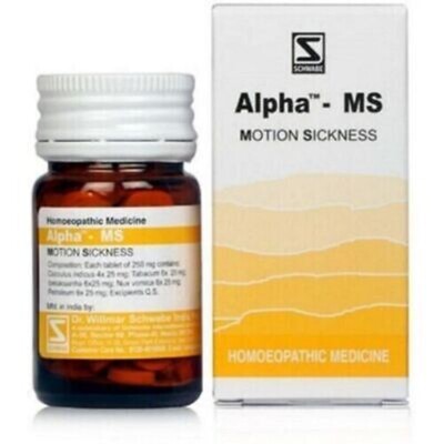 Pack  of 12  Willmar Schwabe Alpha MS ( Motion Sickness )20g Tablets