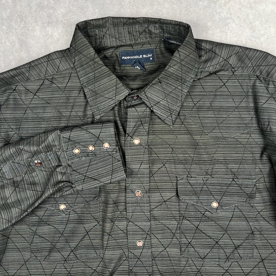 Camisa de vestir Panhandle delgada perla occidental a presión talla 17 33 manga larga abotonada Foto 4 de 4