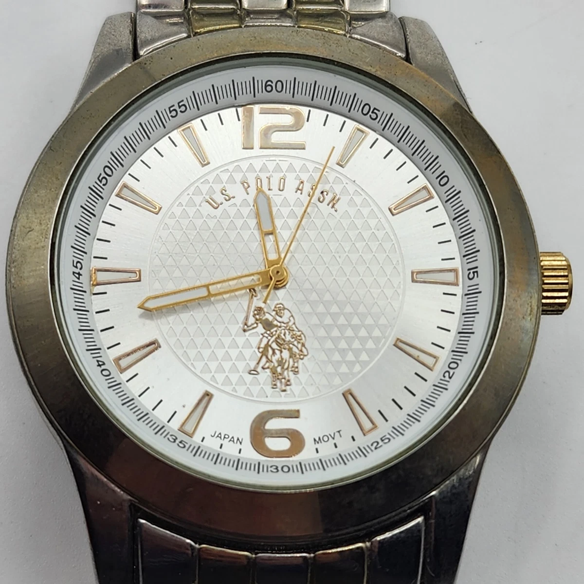 U.S. Polo Assn. USC2061 Silver Tone Quartz Analog Men s Watch Sz. 7 1 2