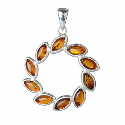 HolidayGiftShops Sterling Silver and Baltic Green Amber Pendant Freya HolidayGiftShops Sterling Silver and Baltic Green Amber Pendant Freya