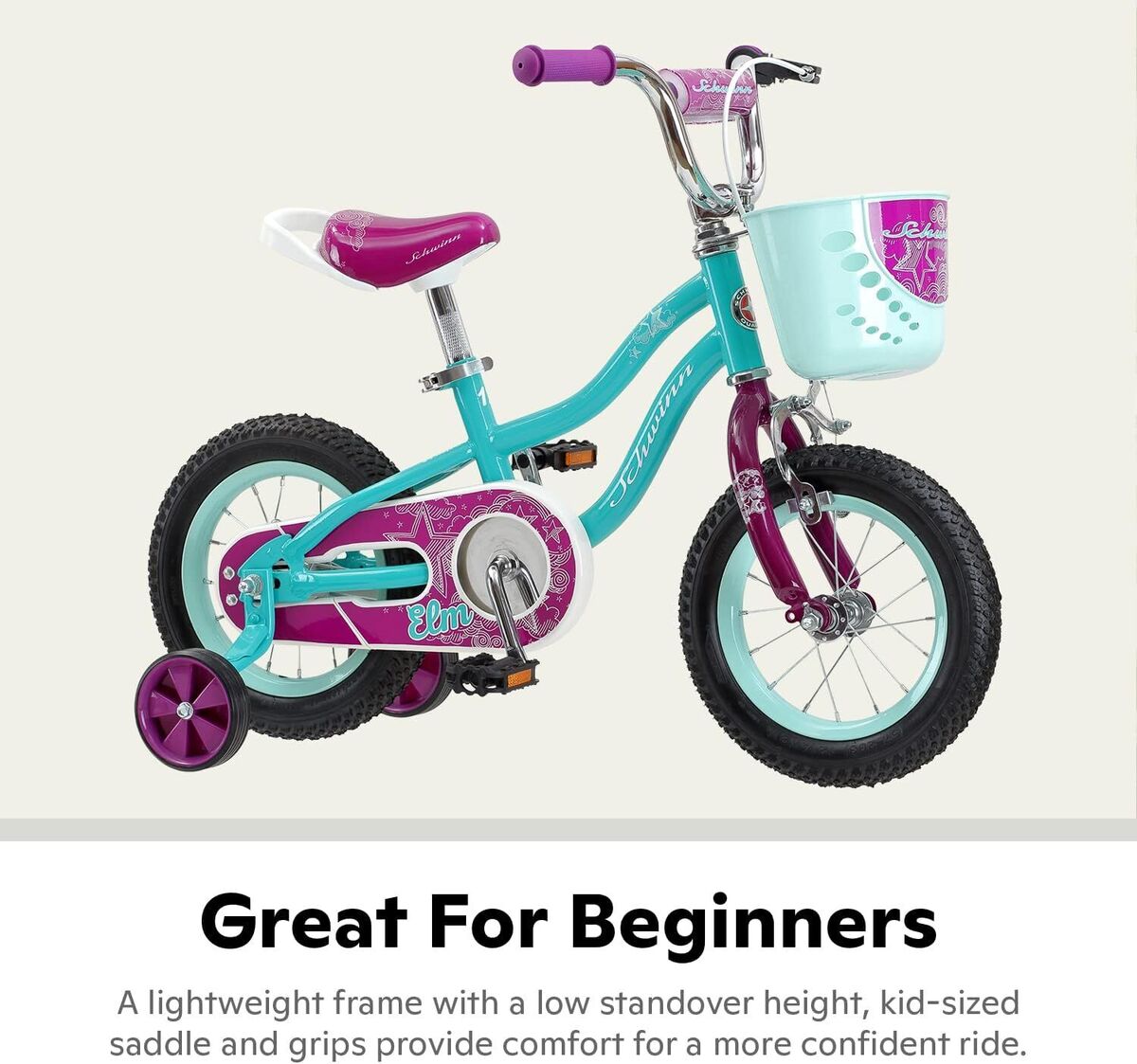 Schwinn Elm Girls Bike for Toddlers and Kids, 12, 14, 16, 18, 20 inch wheels for Ages 2 Years and Up, Pink, Purple or Teal, Balance or Training Schwinn Elm Girls Bike for Toddlers and Kids, 12, 14, 16, 18, 20 inch wheels for Ages 2 Years and Up, Pink, Purple or Teal, Balance or Training