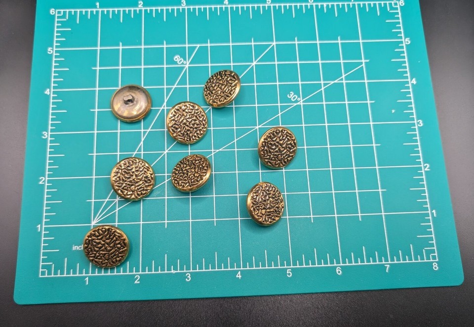 Vintage Textured Brass Buttons Set of 8 Approx 7/8" eBay