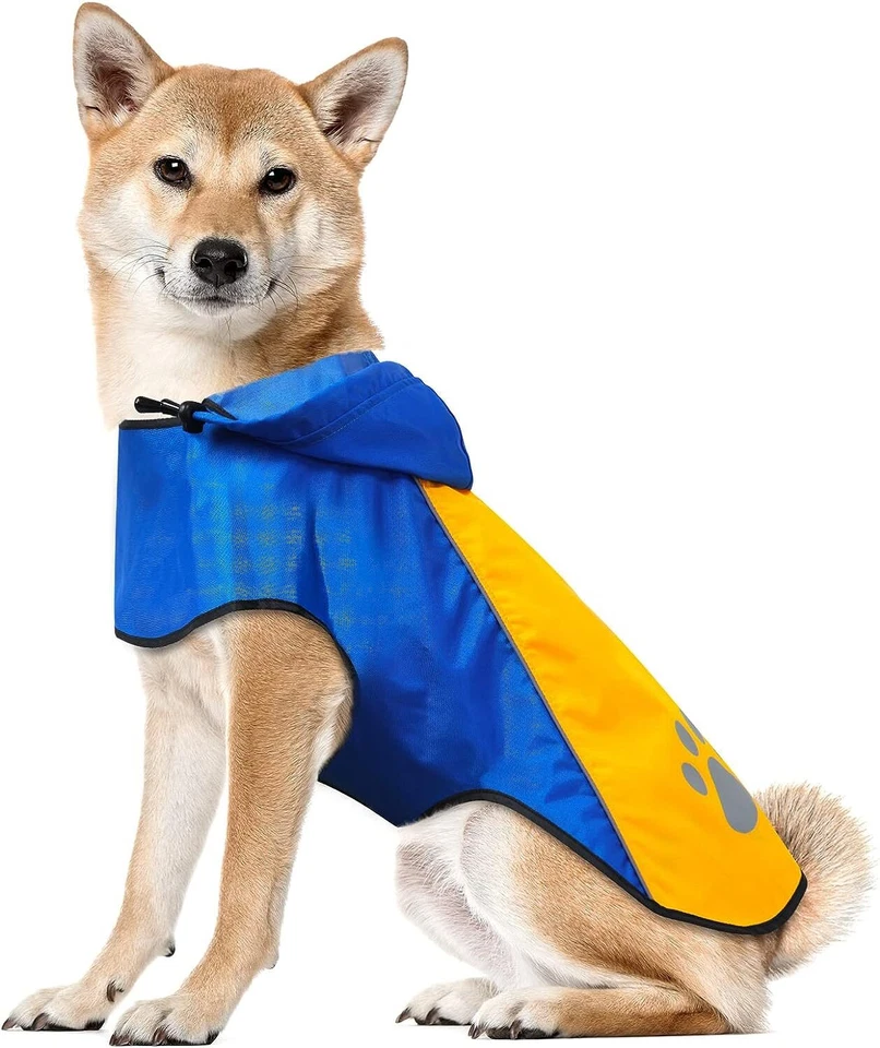 CHUBASQUERO IMPERMEABLE PARA MASCOTAS PERROS CON PANEL DE ALTA VISIBILIDAD AJUSTABLE BIEN HECHO SELECCIONAR TALLA Foto 2 de 4