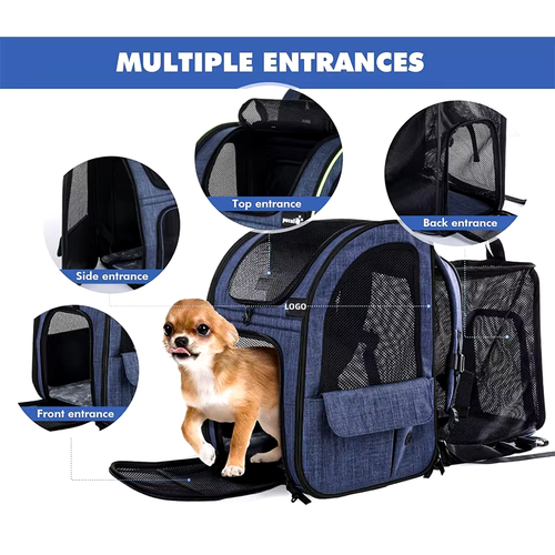 Pet Carrier Backpack Cat Dog Expandable Portable Foldable Breathable