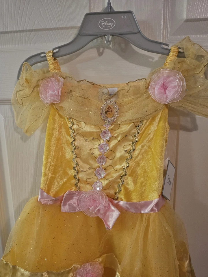 Disney Store Beauty & The Beast Belle Girls Gown Dress Costume Small 5/6 Nwt - Image 2 of 3