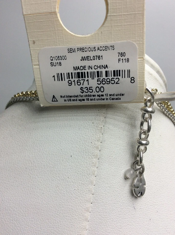 $35 Lucky Brand madreperla tono plata capa collar collar S1 Foto 3 de 4