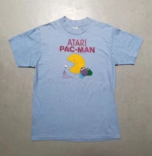 Vtg 80s ATARI PAC MAN Tshirt 1982 Bally Midway Namco America Single Stitch Tee L