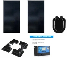 200 WATT SOLAR PANEL KIT 2x100w MOTORHOME VW CAMPER VAN CARAVAN LCD display 200w