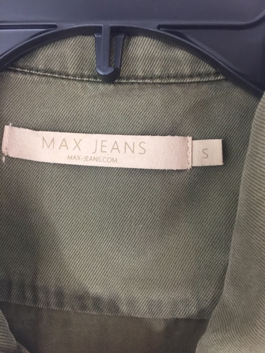 Veste Max Jeans Femme Style Safari Militaire En Tencel Vert Olive - Taille S, Occasion Très Bon état