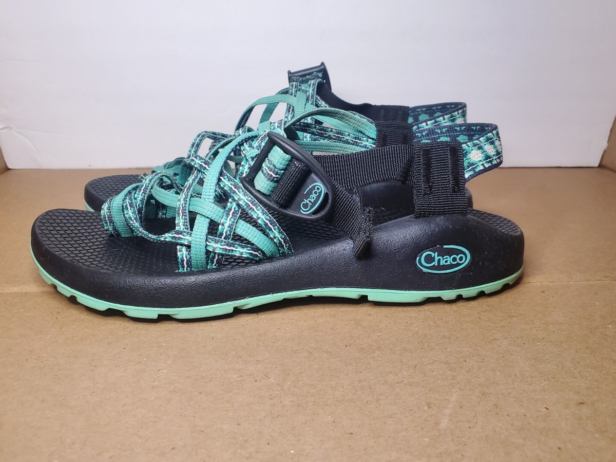 Chaco ZX3 Triple Strap Aqua Blue Toe Strap Sandals Women's Size 7