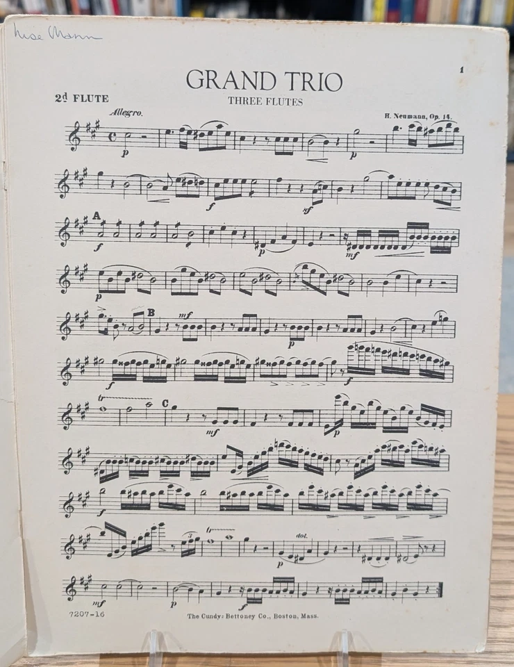 Grand Trio Three Flutes Opus 14 by H. Neumann - Image 3 of 4