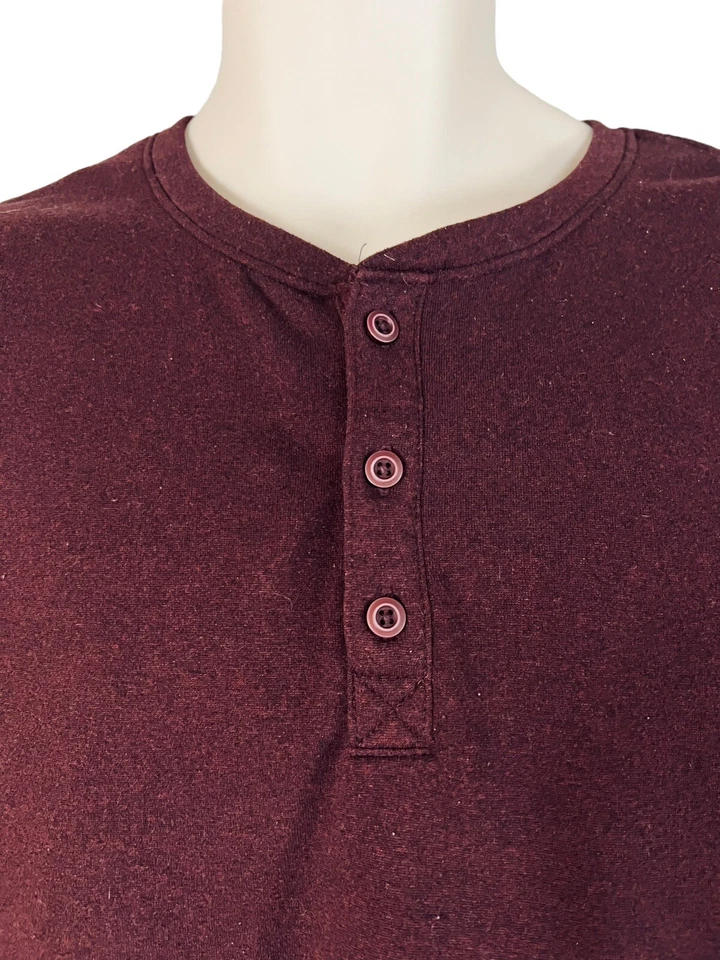 Boston Traders 男式 XL Henley 紫色长袖衬衫 — 第 2/4 张图片