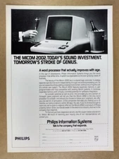 1981 Philips Micom 2002 Word Processor System vintage print Ad
