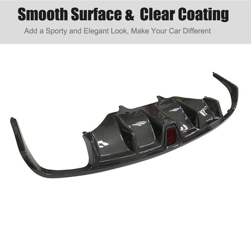 For Porsche Macan 2014-2020 Real Carbon Rear Bumper Diffuser Lip Spoiler W/Light - Picture 9 of 12
