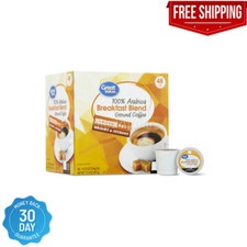 Great Value 100 Arabica Breakfast Blend Medium Roast Ground Coffee Pods, 48 Ct