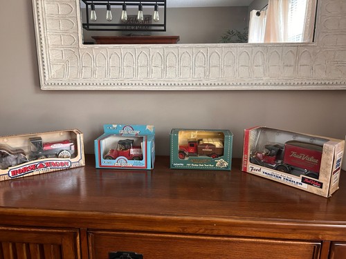 NEW IN BOXES VINTAGE ERTL COIN BANKS AND TRUCKS 1931 1918 etc