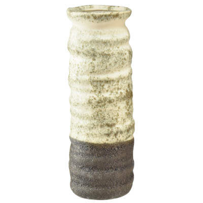 Design-Vase in Creme Graugrün für Trockenblumen Deko Keramik H34cm Elegant