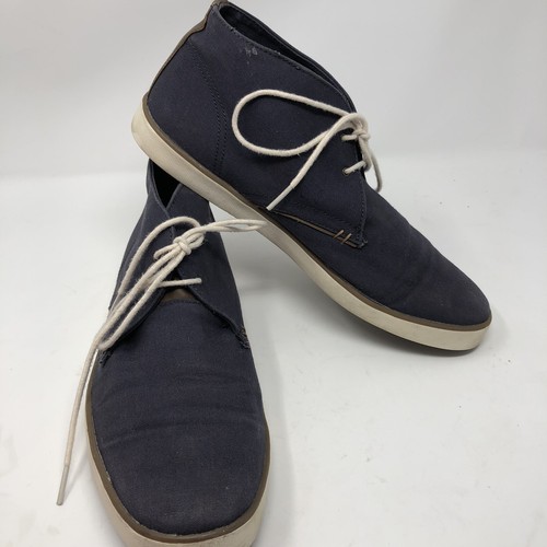 Scarpe da tennis alte Crevo uomo tela blu navy memory foam taglia 11 stringate - Foto 2 di 12