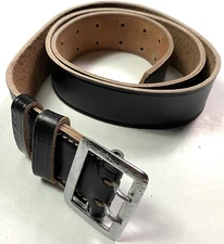 WWII GERMAN OFFICER M31 BLACK LEATHER CLAW BUCKLE BELT- SIZE 3 (32-40 WAIST)