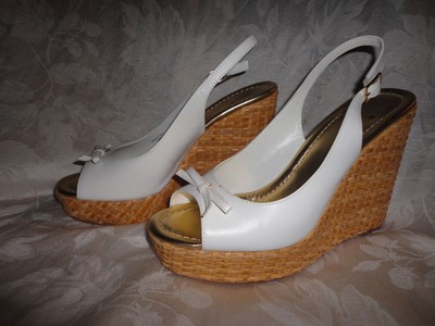 white wedges closed toe