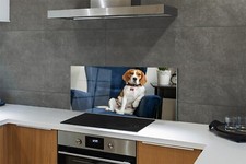 Parete posteriore cucina Tulup paraspruzzi in vetro 125x50 sitting dog
