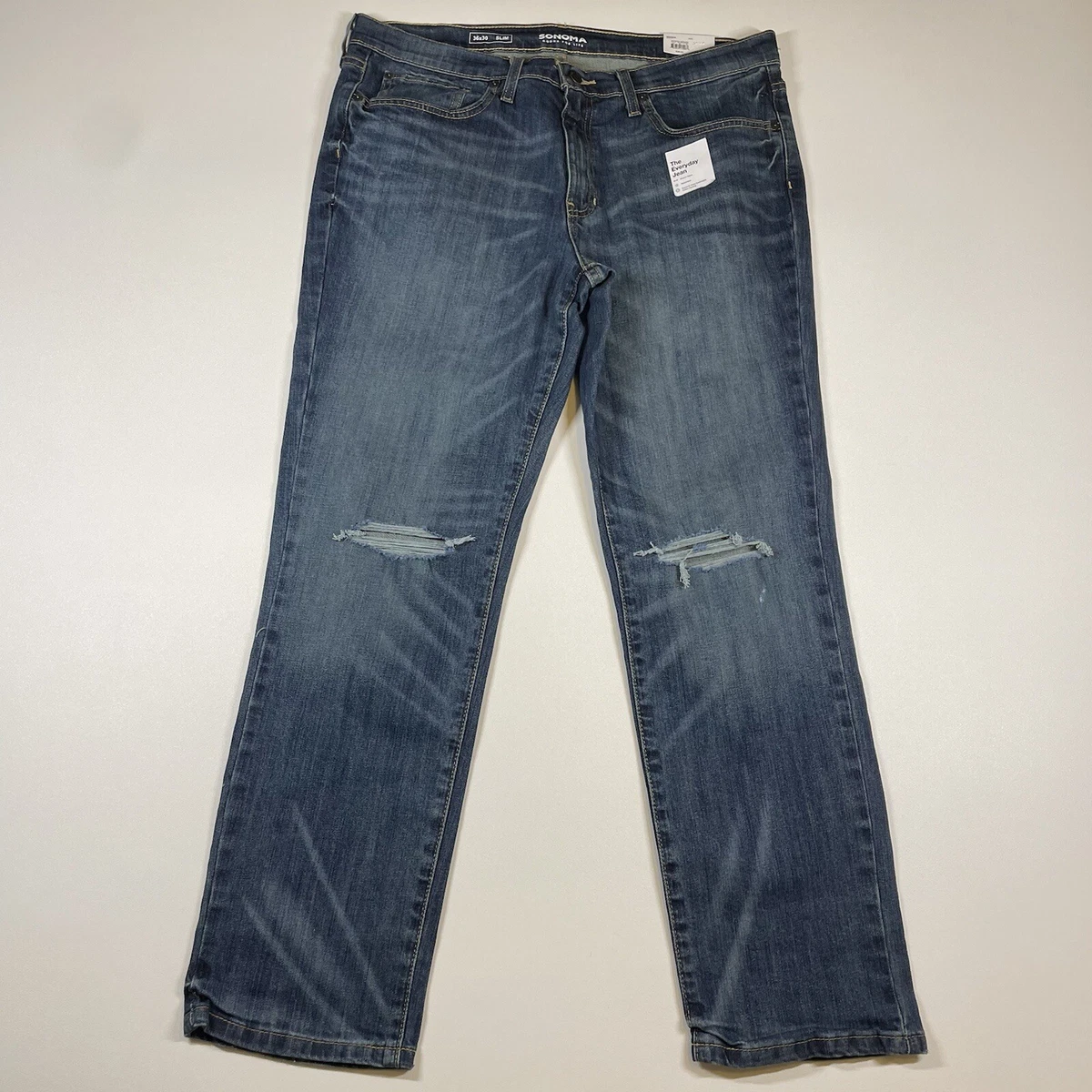 Jeans Uomo Sonoma Slim Fit - Taglia 36x30, Colore Nero, Denim Misto Cotone