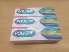 Poligrip Ultra 40g Denture Fixative Cream Polygrip CHEAPEST X3 &pound;18.79 FREE POST