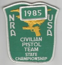 NRA Civilian Pistol Team Tournament Beautiful Embroidered Patch with 1985 Patch