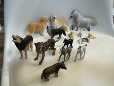 Lot Of 14 Animals Terra By Battat Moto, Unmarked Horses, dogs, wolves, bunnies