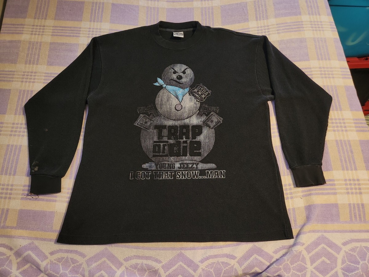 Vintage 2000s Y2K Young Jeezy Snowman Trap or Die Thermal