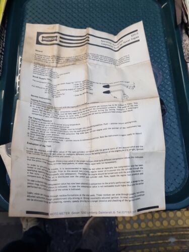 comprobador de compresión motómetro vintage con folleto original - Imagen 10 de 16