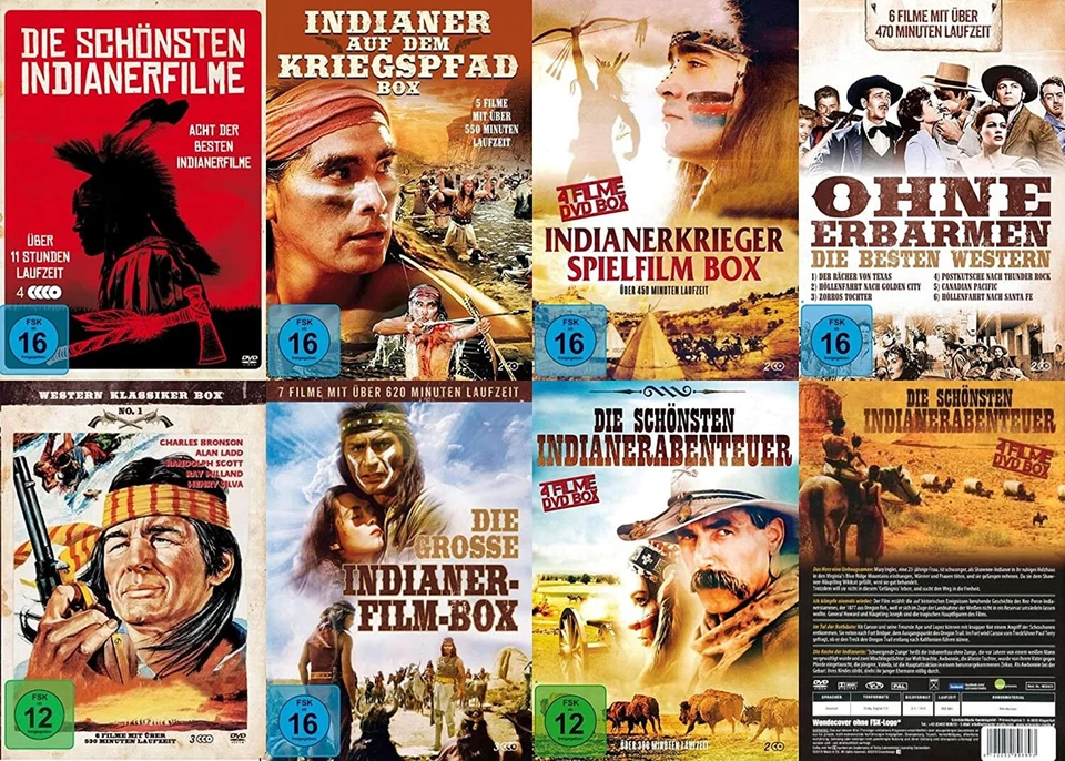 40 INDIANERFILME Klassiker WESTERN Sioux TECUMSEH Lederstrumpf BUFFALO BILL DVD