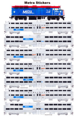 Metra BNSF Commuter Train 8 individual Stickers Andy Fletcher