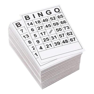 BINGO Game Paper Cards   Single 60 Sheets Single Design 6 x 7 Zoll