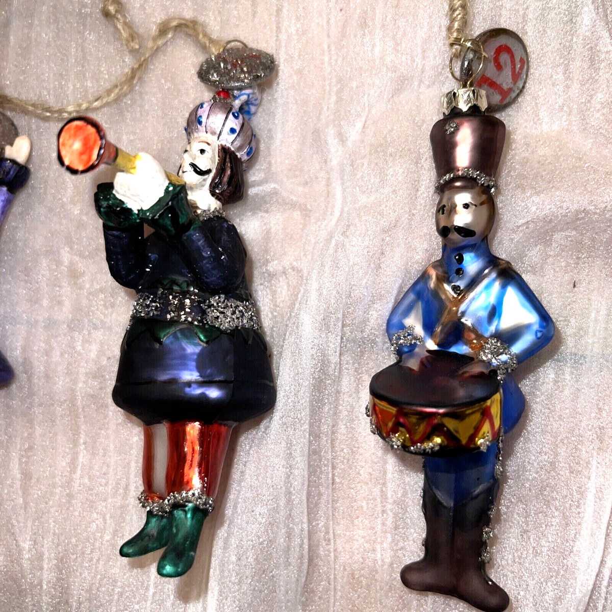 レア 高級 Pottery Barn クリスマス オーナメント 12 個セット Pottery Barn 12 Days of Christmas Mercury Ornaments