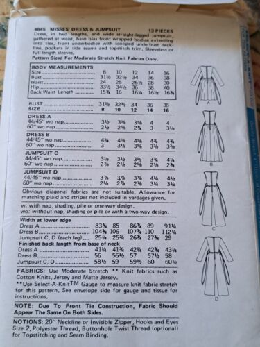 Modello da cucito vintage Butterick 4845 John Kloss designer nuovo non tagliato taglia 8 XS,S - Foto 2 di 2